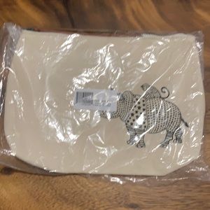 FEED canvas makeup bag, elephant print.